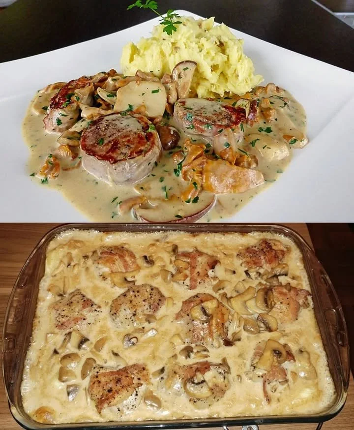 Himmlische Medaillons in Pilzrahmsauce