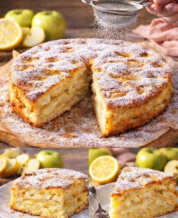 Schneller italienischer Apfelkuchen mit frischen Äpfeln und köstlichem Teig