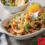 Überbackene Spaghetti mit Käse frisch serviert