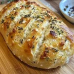 Rezept für Knoblauchbrot ohne Kneten, frisch gebacken und köstlich