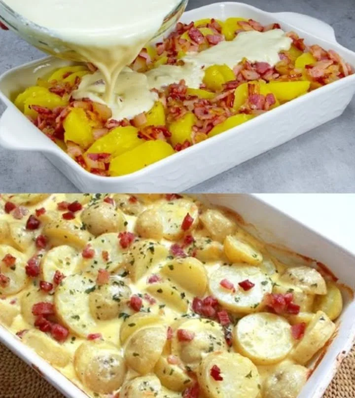 Köstliche Carbonara Kartoffeln