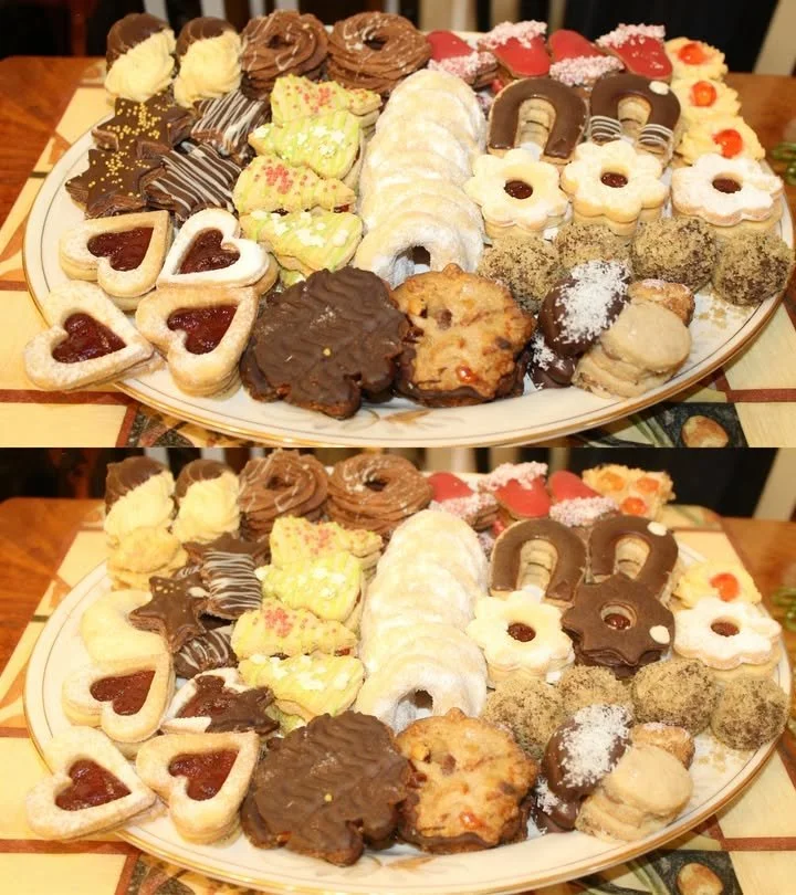 Süßigkeiten aus einem Teig, der in 12 verschiedenen Sorten erhältlich ist.