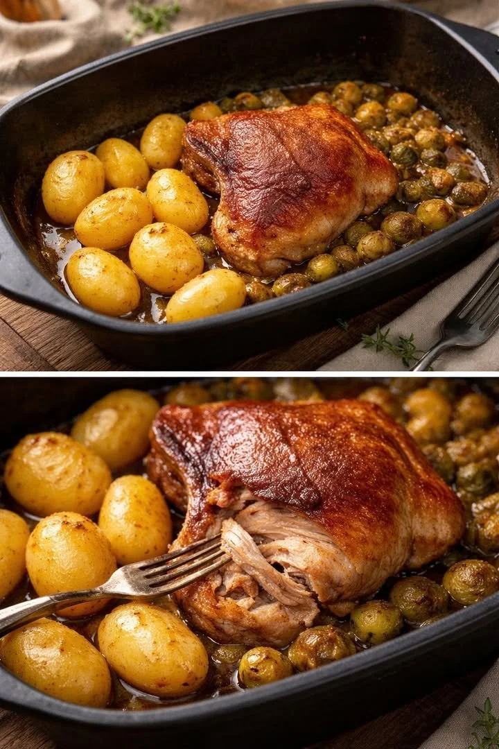 Putenoberkeule knusprig aus dem Backofen