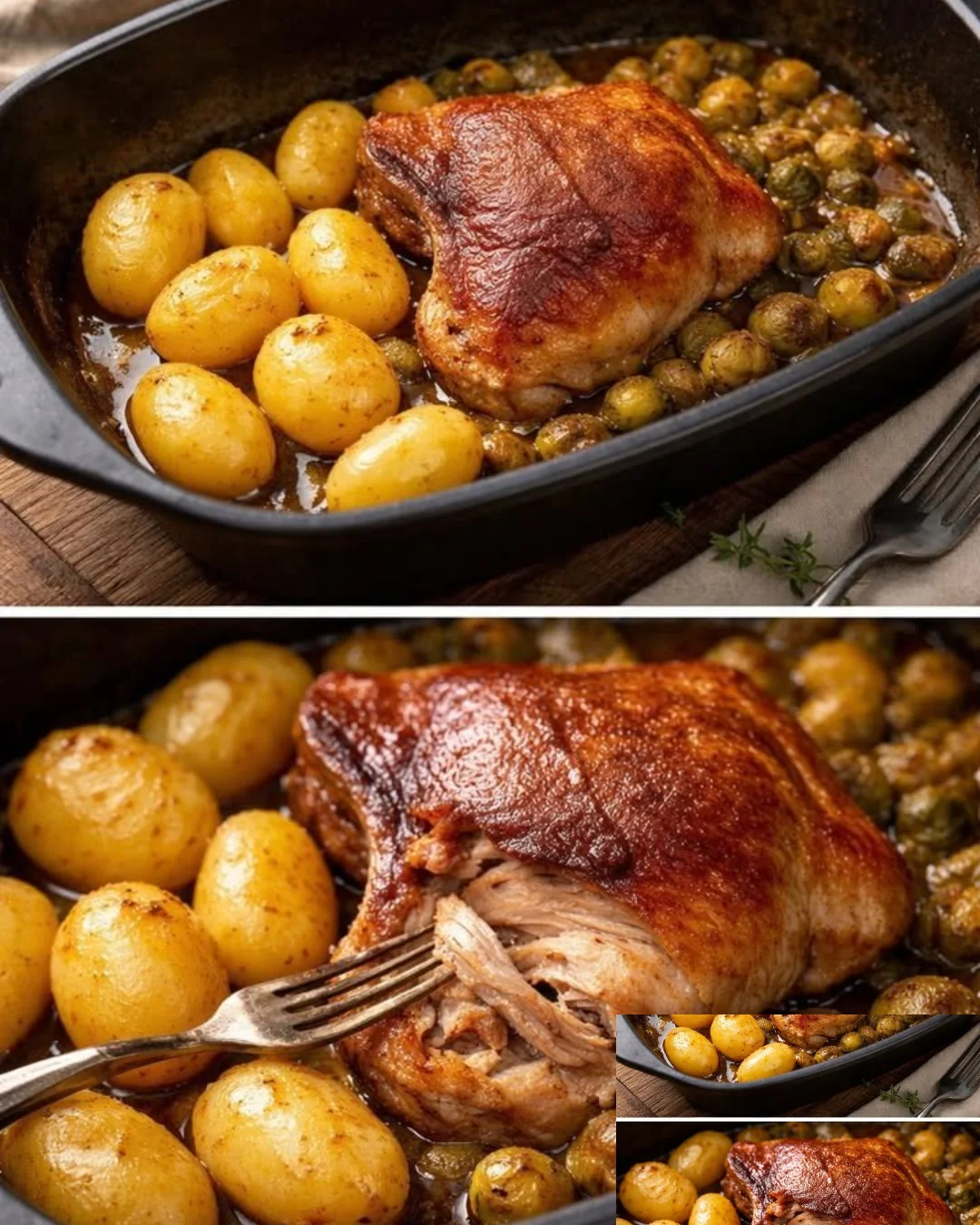 Putenoberkeule knusprig aus dem Backofen