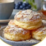 Quark-Taler mit Haferflocken auf einem Teller, appetitlich angerichtet.