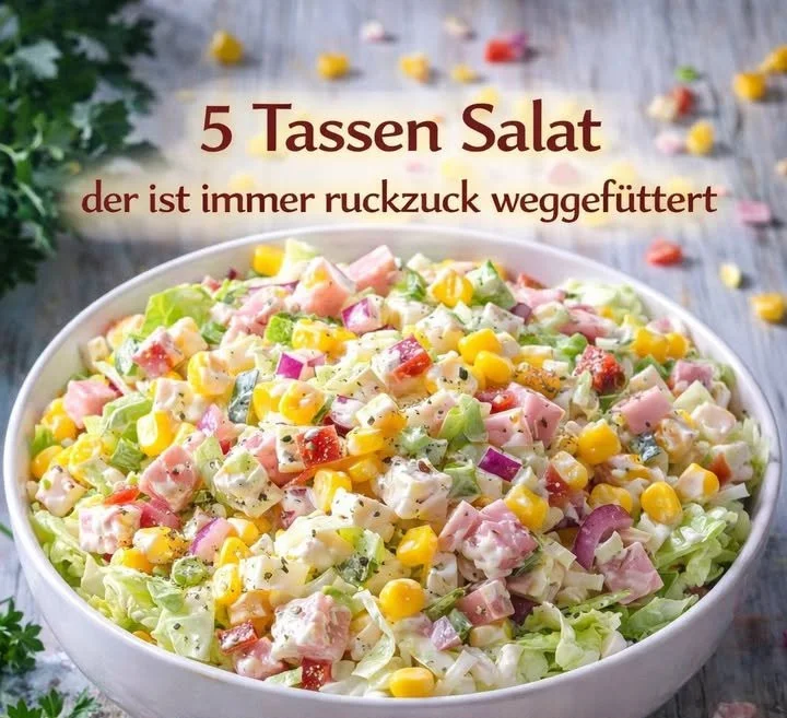 Ruckzuck Salat mit frischem Gemüse und Dressing