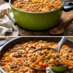 Schlemmertopf mit Hackfleisch und frischen Zutaten zubereitet