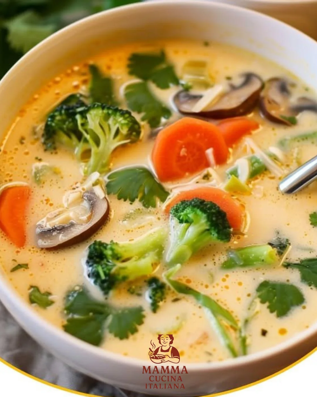 Thai-Kokos-Suppe mit Gemüse