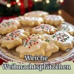 Weiche Weihnachtsplätzchen auf einem festlich gedeckten Tisch
