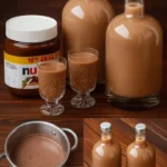 Weihnachtlicher Nutella Likör in einer dekorativen Flasche