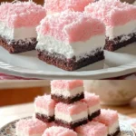 Leckere rosa Schneebälle auf einem Teller präsentiert