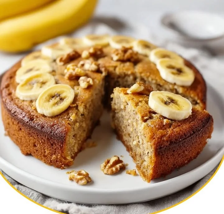 Zuckerfreier Bananen-Nuss-Haferflocken-Kuchen