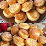 Leckere 5-Minuten-Quark-Pfannkuchen auf einem Teller serviert