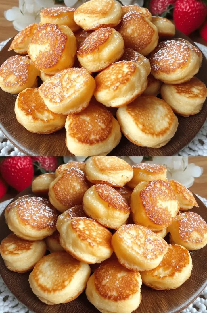 Leckere 5-Minuten-Quark-Pfannkuchen auf einem Teller serviert