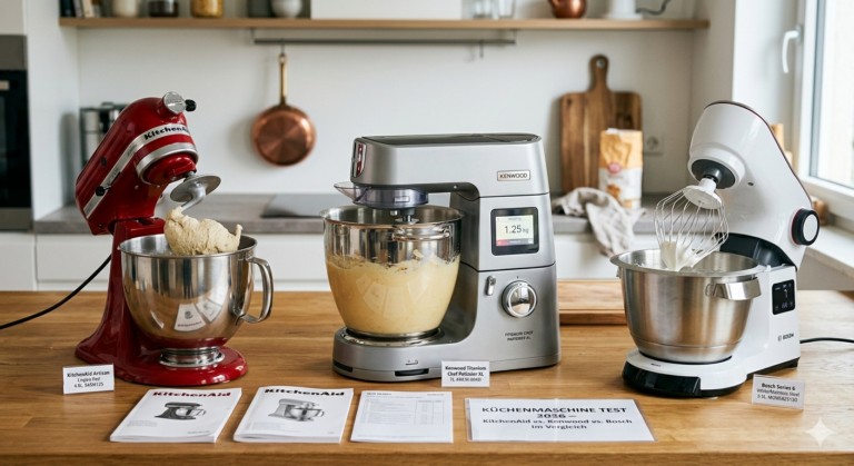 Küchenmaschine Test  – KitchenAid vs. Kenwood vs. Bosch im Vergleich