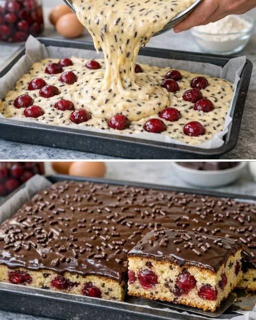 Ameisenkuchen mit Kirschen