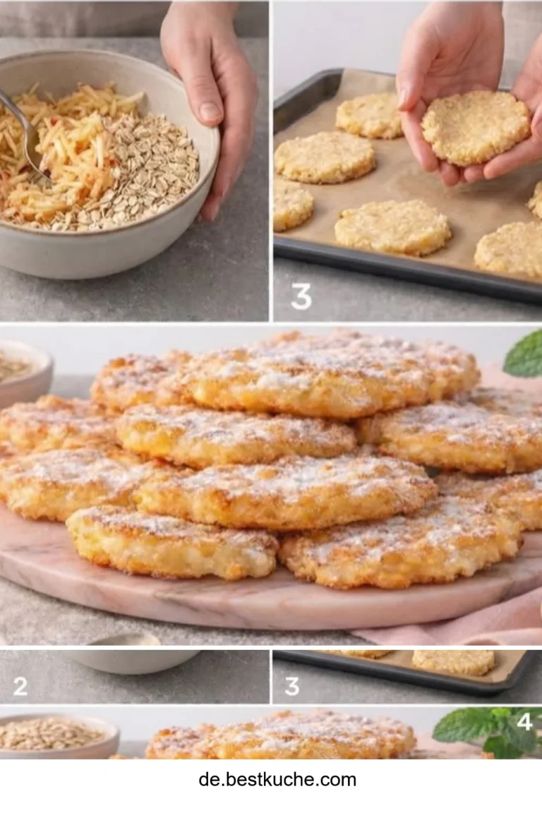 Apfelkekse ohne Mehl auf einem Teller serviert, gesund und lecker.