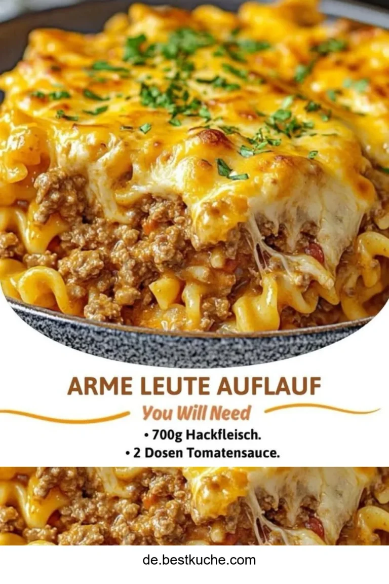 Arme Leute Auflauf mit frischem Gemüse und herzhaften Zutaten