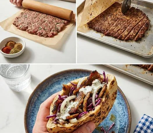 Backpapier-Döner aus Hackfleisch