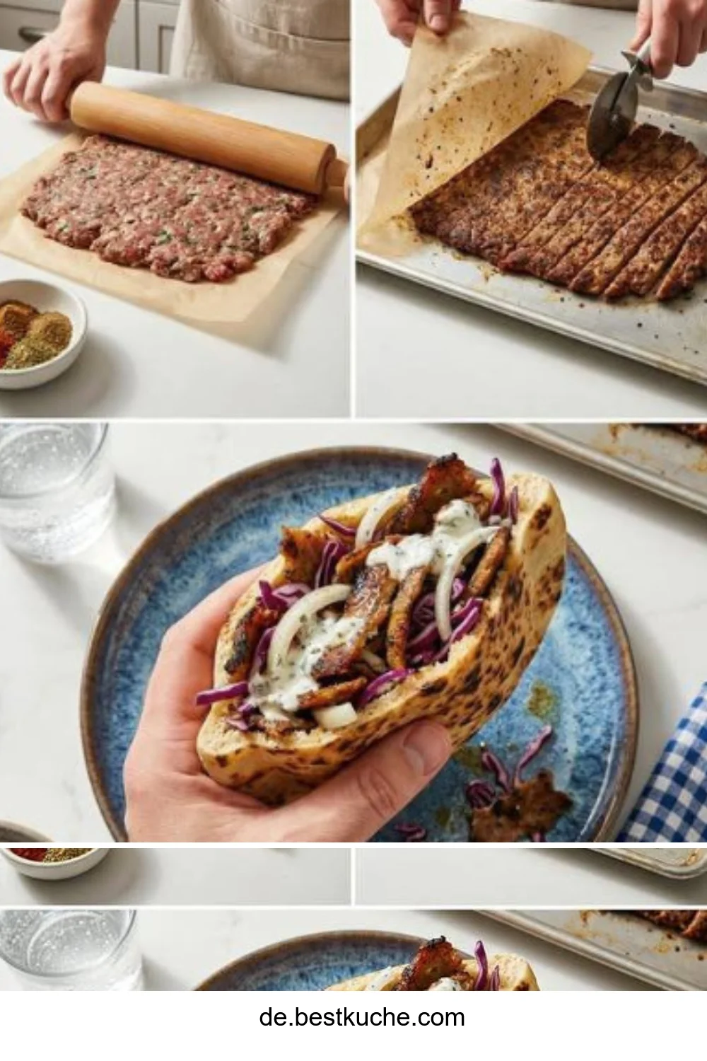 Backpapier-Döner aus Hackfleisch