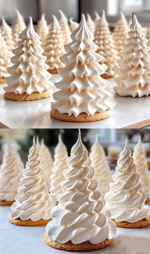 Baiser-Küsschen auf einem Teller - süße, zarte Schaumgebäcke