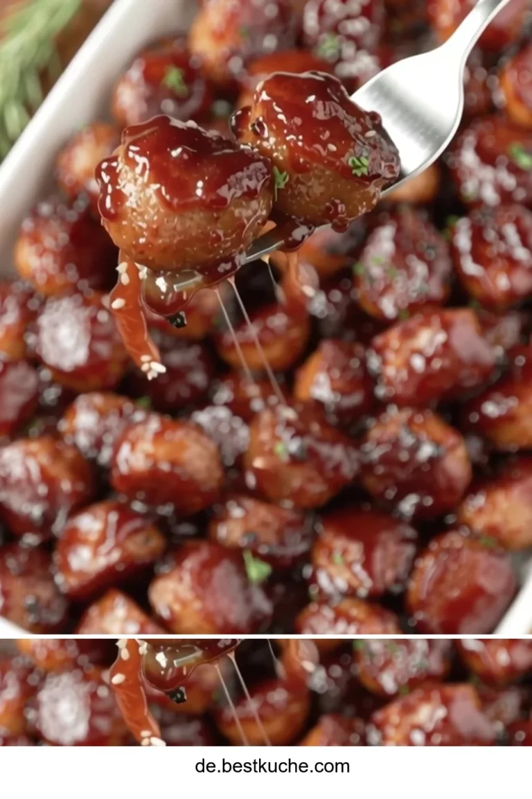 Leckere BBQ Wurst Snacks auf einem Grill serviert