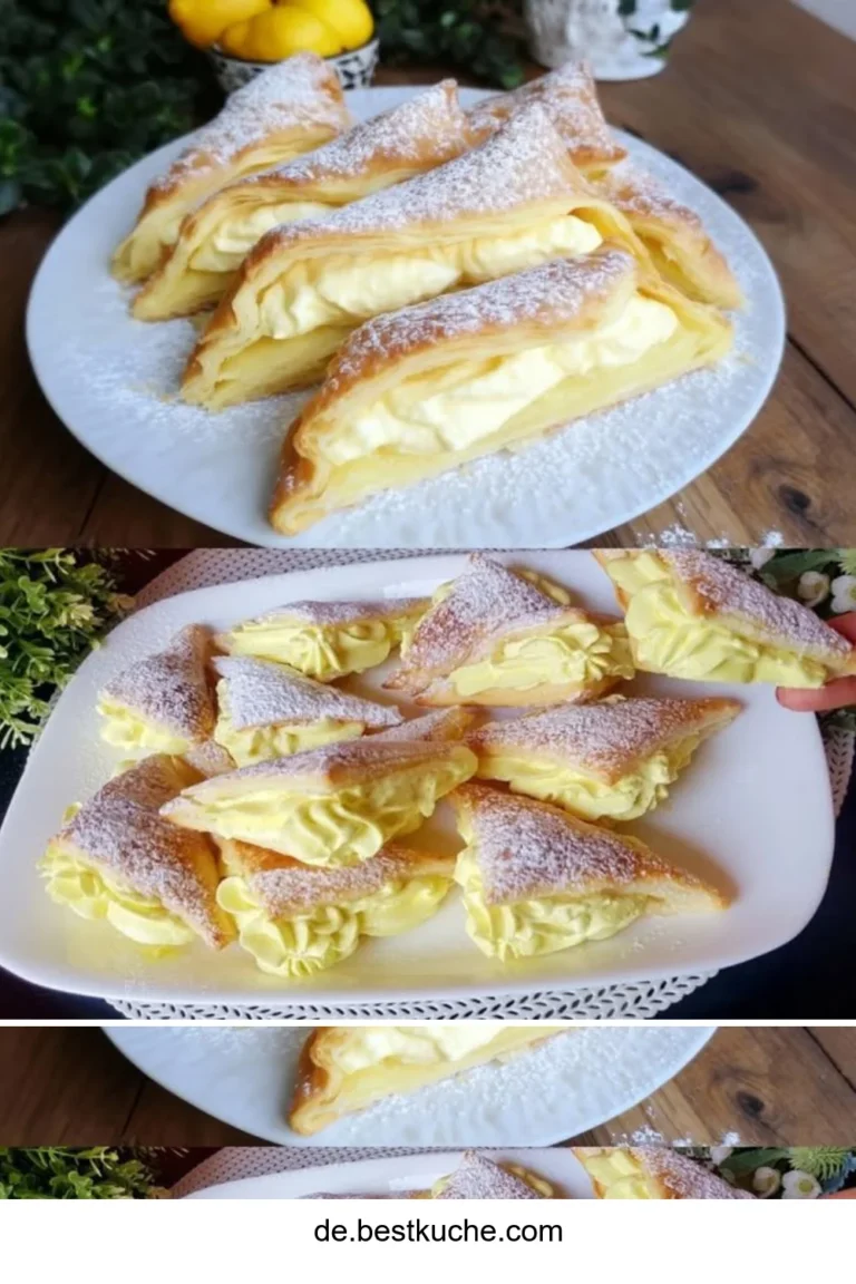 Blätterteig-Mascarpone-Taschen, frisch gebacken und verführerisch gefüllt.