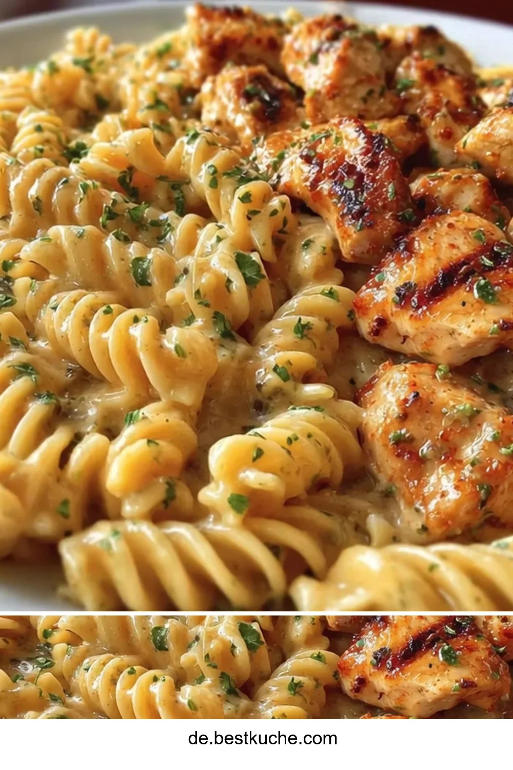 Cajun Käse-Rindfleisch-Rotini mit würziger Käse-Sauce und Rindfleischstücken