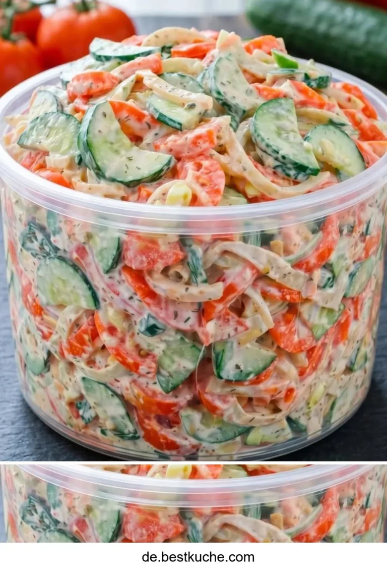 Cremiger Gurken-Tomaten-Salat mit frischen Zutaten