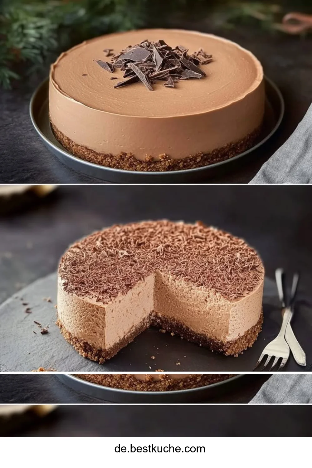 Cremiger Quarkkuchen ohne Backen, in 10 Minuten zubereitet.