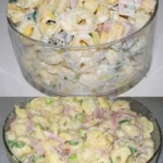 Leckerer Tortellinisalat mit frischen Zutaten und Dressing