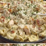 Knuspriges Parmesan-Hähnchen auf einem Teller mit frischen Kräutern