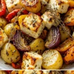 Feta-Kartoffeln mit Ofengemüse aus dem Ofen