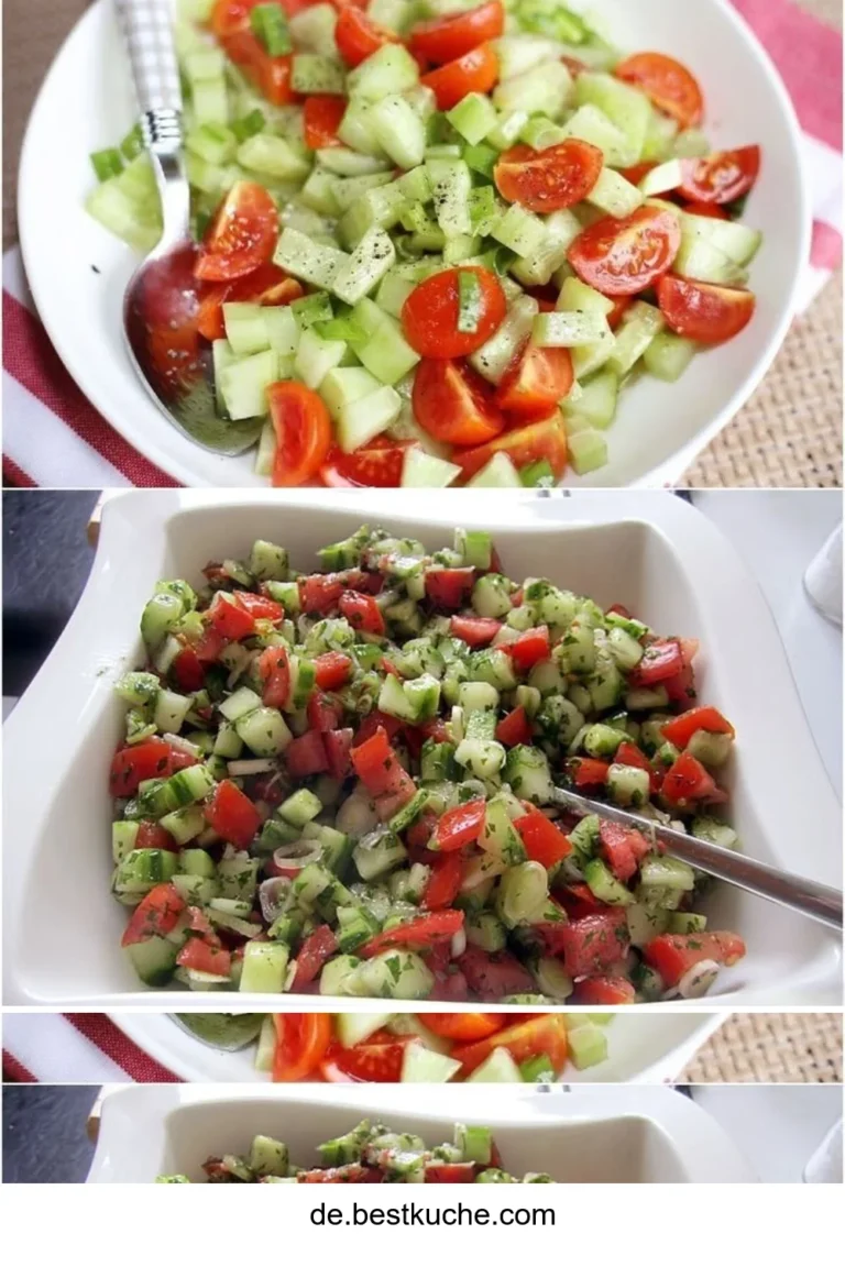 Frischer Tomaten-Gurken-Salat als gesunde Beilage