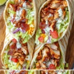 Gegrillter Chicken Chipotle Wrap mit frischen Zutaten und würziger Sauce