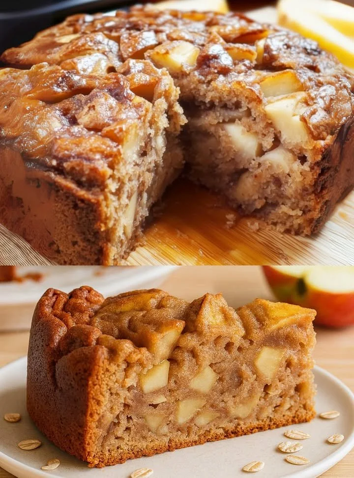 Gesunder Apfelkuchen mit Banane und Hafer