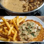 Herzhafte Schwarzwälder Jägersauce mit Pilzen auf einem Teller