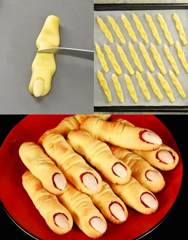 Hexenfinger-Kekse für Halloween – gruselig und lecker gestaltet.