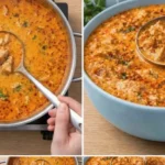 Eine köstliche Portion Hexensuppe mit frischen Kräutern und buntem Gemüse