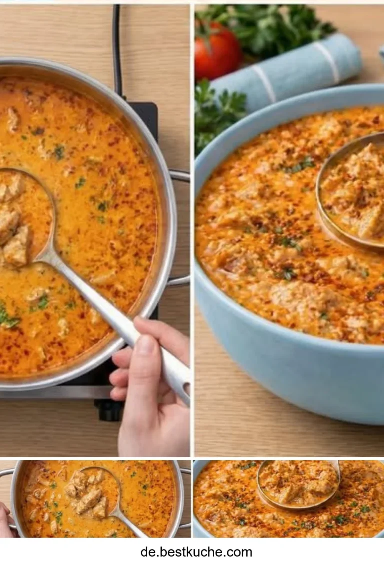 Eine köstliche Portion Hexensuppe mit frischen Kräutern und buntem Gemüse