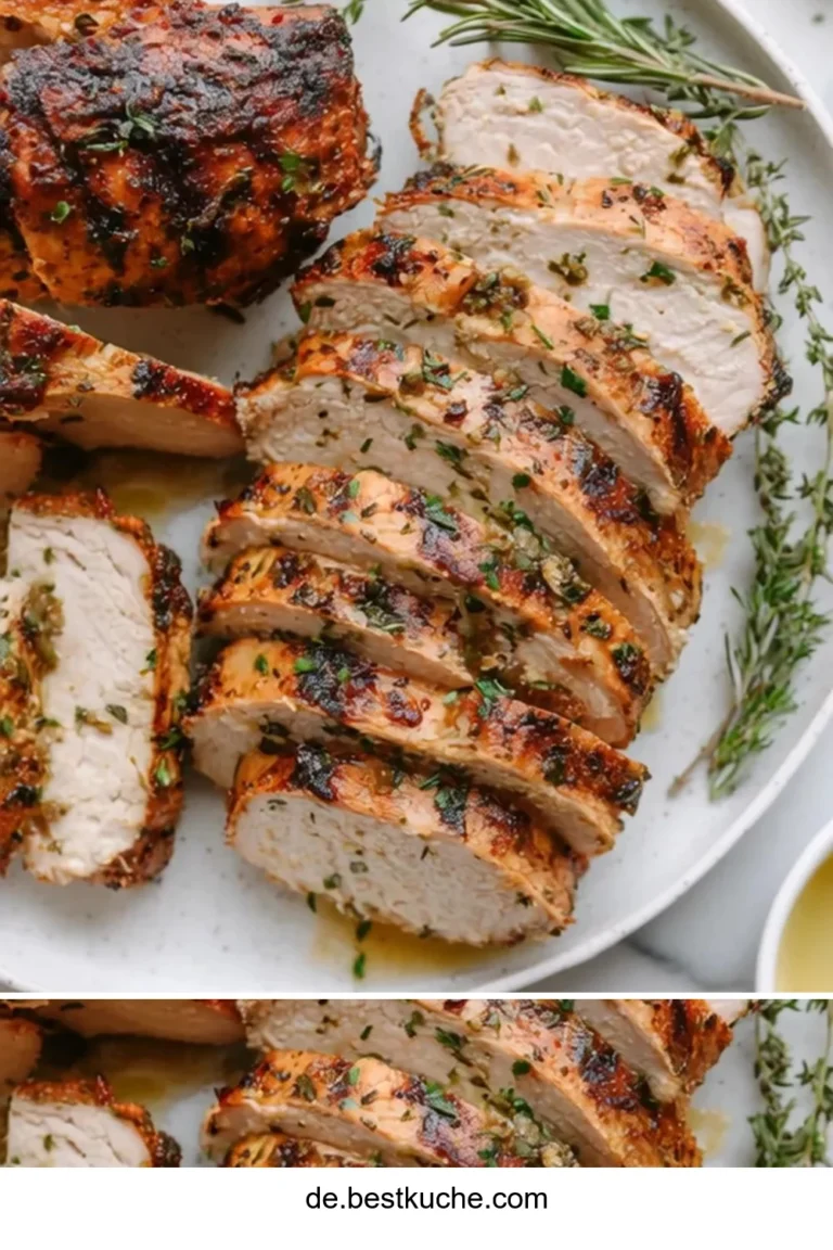 Saftiges Türkei-Filet mariniert in Knoblauch und Kräutern