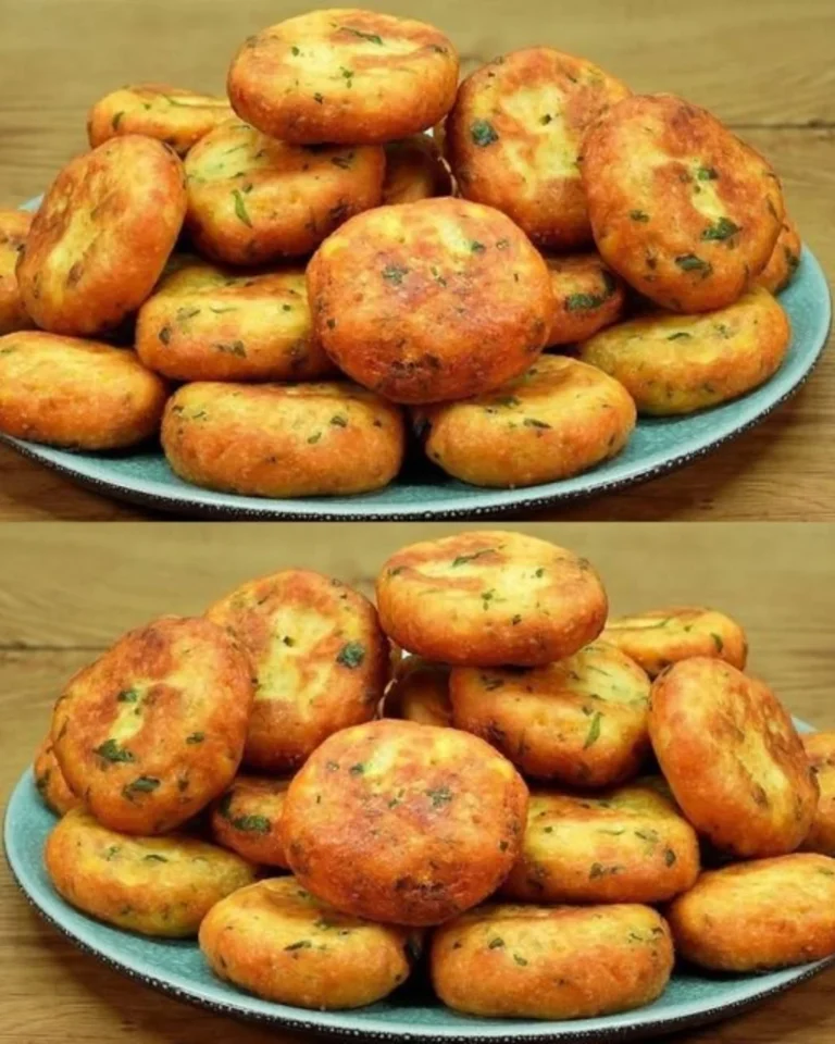 Kartoffelfrikadellen gefüllt mit Käse auf einem Teller