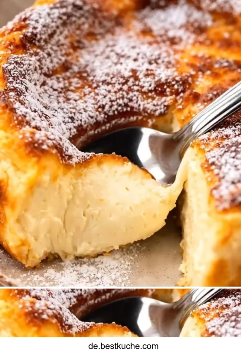 Käse-Joghurt-Kuchen auf einem Teller, garniert mit frischen Beeren.