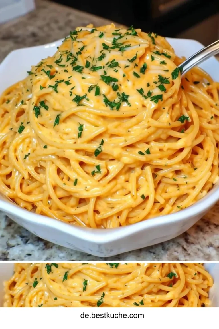 Käse-Knoblauch-Parmesan-Spaghetti in einer Schüssel angerichtet
