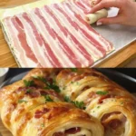 Käse-Speck-Röllchen appetitlich angerichtet auf einem Teller