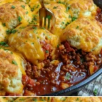 Klassischer Sloppy Joe Auflauf mit herzhaftem Fleisch und schmelzendem Käse