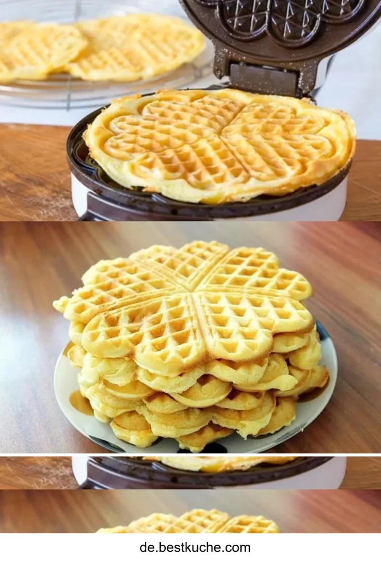 Köstliche Vanille Joghurt Waffeln auf einem Teller, ideal zum Frühstück