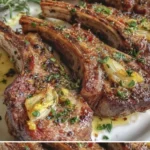 Lammkoteletts mit Knoblauch und Rosmarin auf einem Grillrost