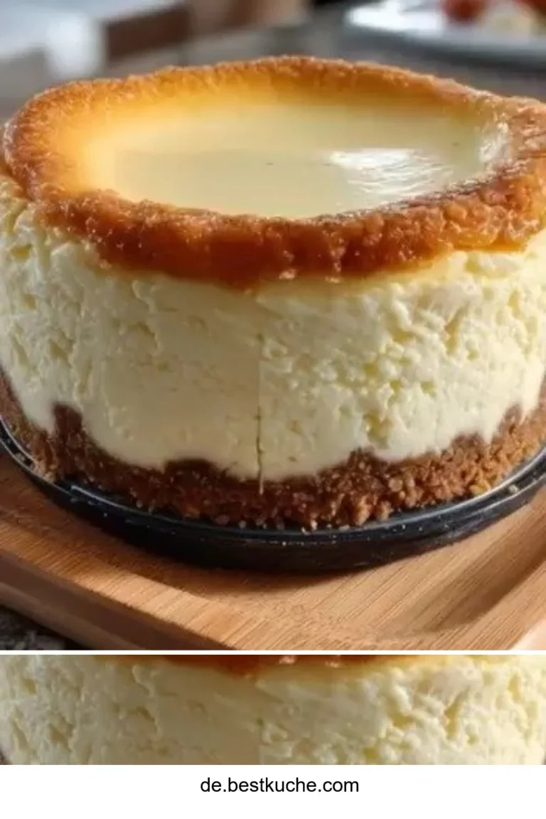 Mascarpone-Vanille-Käsekuchen auf einem Teller mit frischen Beeren.