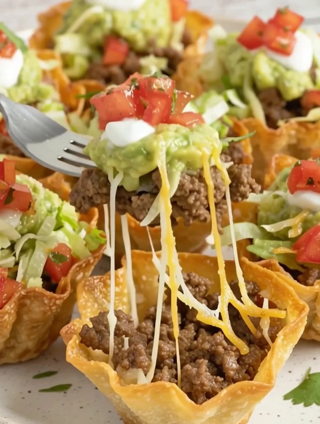 Mini Taco Wonton Tassen